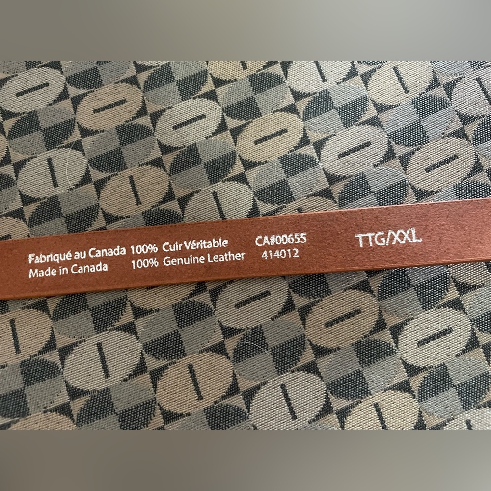 Reitmans Cognac Leather Belt โ Gold Buckle | Size XXL | Made in Canada - Picture 2 of 2